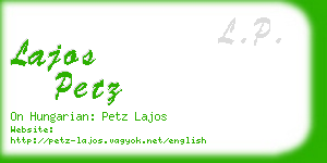 lajos petz business card
